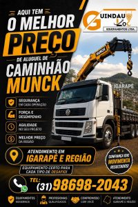 aluguel munck igarapé - minas gerais