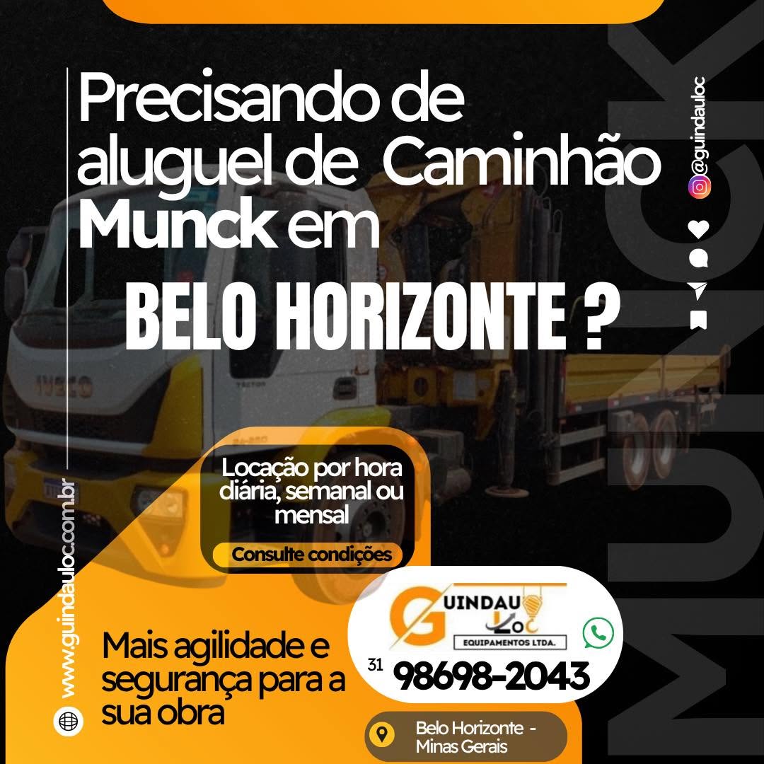 Aluguel de caminhão munck em belo horizonte mg
